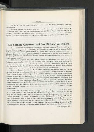 Die Gattung Corycaeus und ihre Stellung im System.