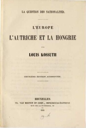 L'Europe, l'Autriche et la Hongrie : La question des nationalités