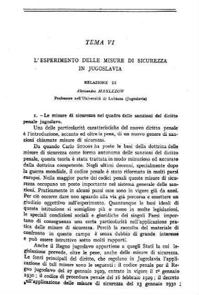 199-206, L'esperimento delle misure di sicurezza in Jugoslavia