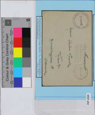 Privat-Feldpostbrief, Schiffsname/Landeinheit: 1. Marine-Landesschützen-Kompanie; Frankatur, Mi.-Nr.: [Keine]; Poststempel: Masch.-Stpl: Kiel 1 v 06.1.41.-13 u. Werbetext; Nebenstempel: Festungswachabteilung Kiel 1. Marine-Landesschützen-Komp.