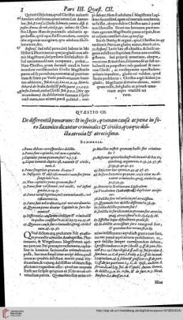 Pars Tertia, Qaestio 102- 103 De differentia poenarum:...