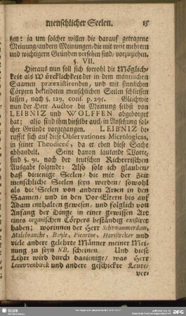 §. VII. [Folget darinnen Leibniz und Wolffen nach]