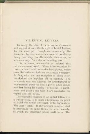 XII. Initial letters.