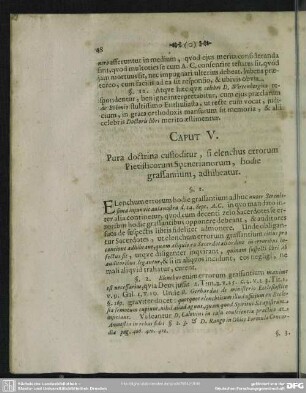 Caput V. Pura doctrina custoditur, si elenchus errorum Pietisticorum Spenerianorum, hodie grassantium, adhibeatur