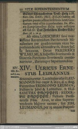 XIV. Ulricus Ernestus Leumannus