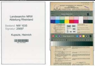 Entnazifizierung Heinrich Kupszis , geb. 14.10.1900 (Kaufmaennischer Angestellter)