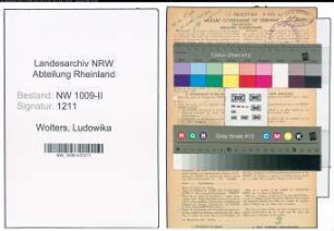 Entnazifizierung Ludowika Wolters , geb. 13.03.1896 (Lehrerin)