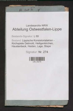 Kircheneinkünfte und Besitzungen - Register und Verzeichnisse