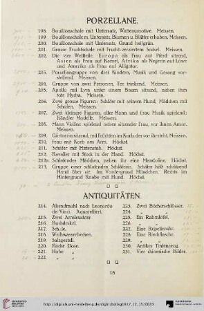 Antiquitäten (Nr. 214-222)