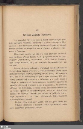 VII. Wyższe Zaklady Naukowe