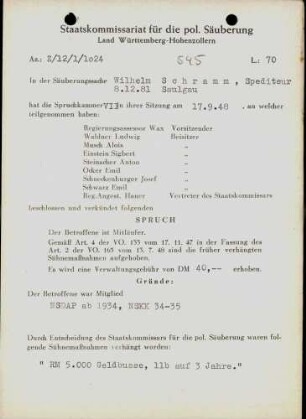 Schramm, Wilhelm