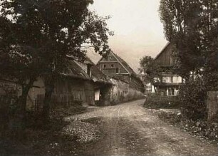 Rübendörfel (heute Třebušín-Řepčice / Tschechien). Dorfstraße