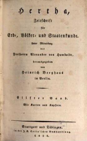 Hertha : Zeitschrift für Erd-, Völker- und Staatenkunde. 11. 1828