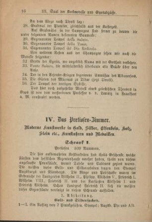 IV. Das Pretiosen-Zimmer.