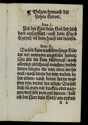 Volgen hernach die Zehen Gebott.