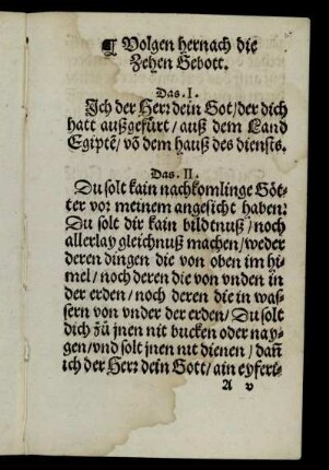 Volgen hernach die Zehen Gebott.