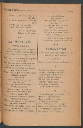La montería : Tango-milonga