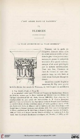 3. Pér. 7.1892: Tlemcen, 1 : l'art arabe dans le Maghreb