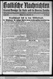 Hallische Nachrichten : General-Anzeiger für Halle und die Provinz Sachsen