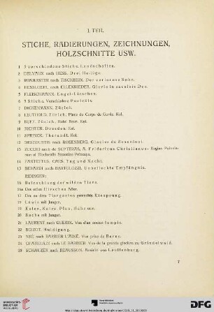 Stiche, Radierungen, Zeichnungen, Holzschnitte usw. (Nr.1-163)