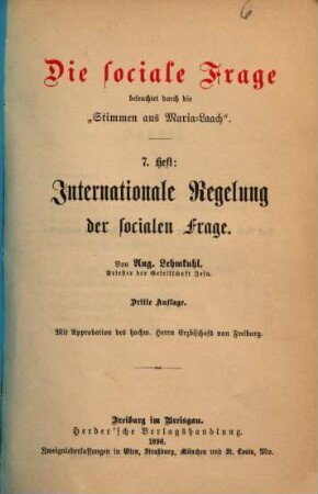 Internationale Regelung der socialen Frage