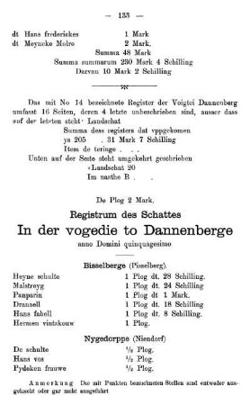 Registrum des Schattes In der vogedie to Dannenberge anno Domini quinquagesimo