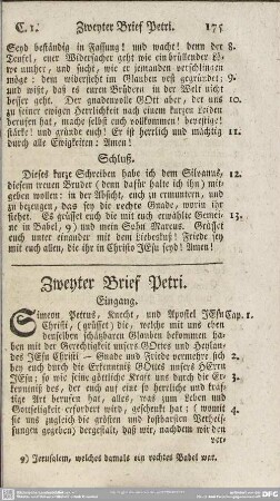 Zweyter Brief Petri