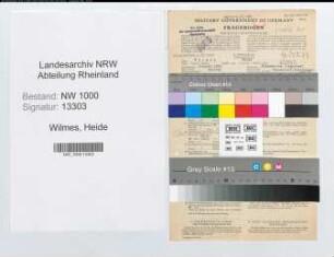 Entnazifizierung Heide Wilmes, geb. 09.04.1902 (Verw.Angest.)