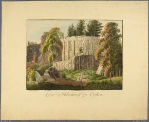 Der Kirchhof und die Kirchenruine auf dem Oybin im Zittauer Gebirge