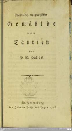 Physikalisch-topographisches Gemählde von Taurien