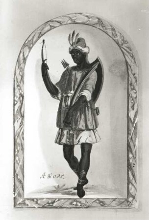 Aethiops (Äthiopier) : Aethiops (Äthiopier). Illustration aus dem Skizzenbuch "Nationes", Deckfarbe ; 18,4 x 12 cm, 1601/1700