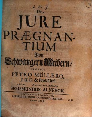 De iure praegnantium, Von Schwangeren Weibern