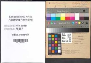Entnazifizierung Heinrich Rute , geb. 10.06.1903 (Kaufmann)