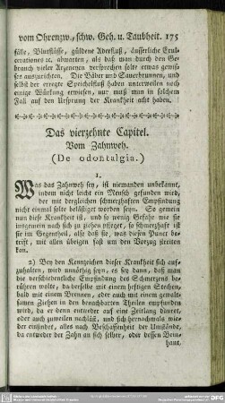 Das vierzehnte Capitel. Vom Zahnweh. (De odontalgia.)