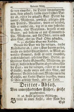 Dritter - Absatz. Von unterschiedlichen Fischen, solche zuzubereiten.