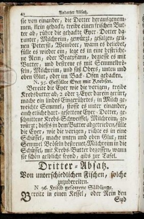 Dritter - Absatz. Von unterschiedlichen Fischen, solche zuzubereiten.