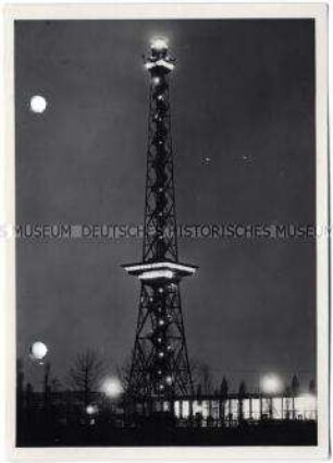Berlin, Charlottenburg, Funkturm bei Nacht