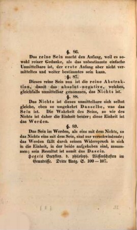 Ueber Sein, Werden und Nichts : Eine excursion über 4 Paragraphen in Hegels Encyklopädie. 2. (1833). - 218 S. : 1 Ill.