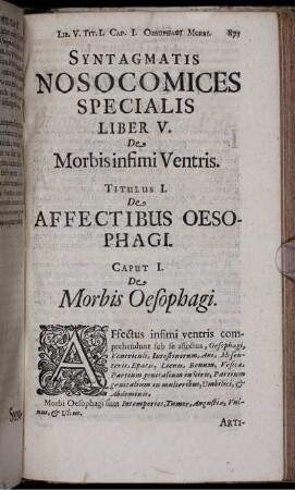 Syntagmatis Nosocomices Specialis Liber V. De Morbis infimi Ventris