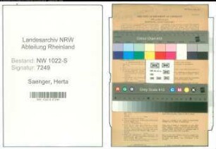 Entnazifizierung Herta Saenger , geb. 02.11.1907 (Kontoristin)