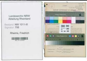 Entnazifizierung Friedrich Rheims , geb. 15.12.1900 (Bahn)