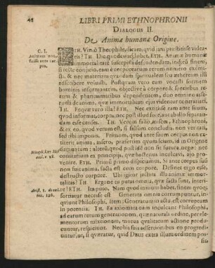 Dialogus II. De Animae humanae Origine.