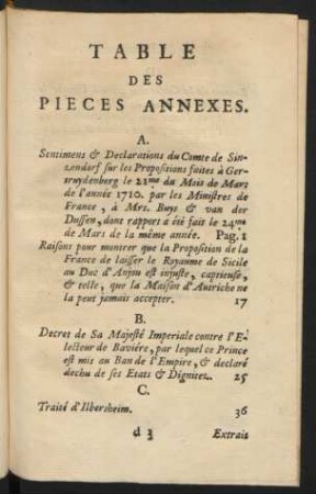 Table Des Pieces Annexes.