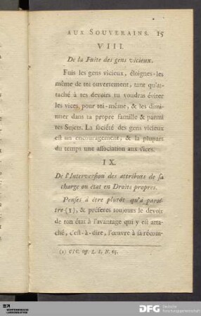 VIII. De la Fuite des gens vicieux.