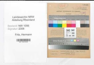 Entnazifizierung Hermann Fritz , geb. 04.06.1908 (Vermessungstechniker)