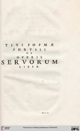 De operis Servorum liber