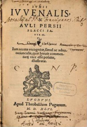 Iunii Iuvenalis et Auli Persii Flacci Satyrae