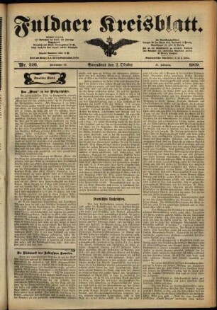 Zweite Ausgabe vom Samstag, den 02. Oktober 1909.