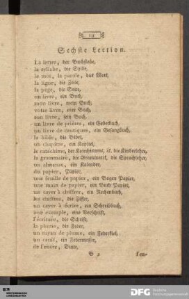 Sechste Lection.
