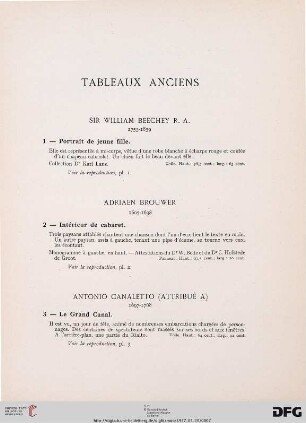 Tableaux anciens (Nr. 1-19)